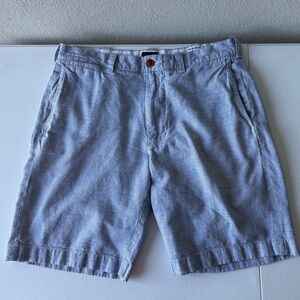 J Crew Stanton Brad McNutt Irish Linen Shorts Size 31 Pockets 9” Inseam Preppy